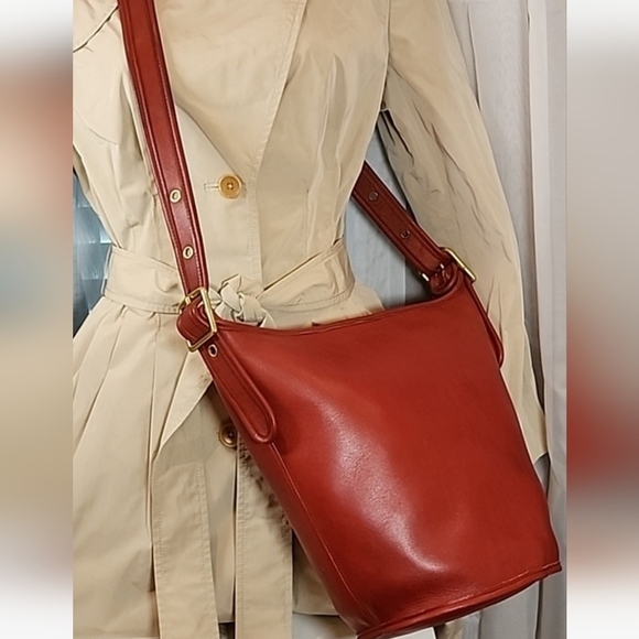 Coach Handbags - Vintage Coach Red Helen's Legacy Medium Duffle #9953